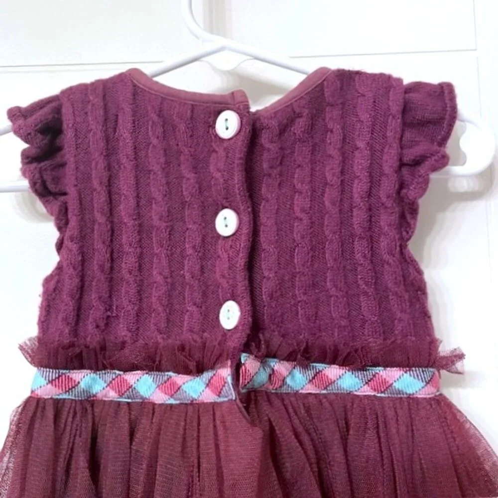 Matilda Jane Purple Tulle Sweater Soiree Dress 6-12 Months